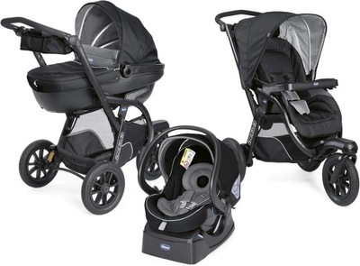 Wózek Chicco Trio Activ3 czarny 4w1 Jet Black