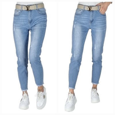 SPODNIE JEANSOWE Z PRZETARCIAMI PLUS SIZE ROZMIAR 42