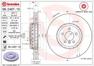 DISCO HAM. PARTE DELANTERA IZQUIERDA FRONT BMW  