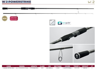 W2 POWERSTRIKE 7'3"/218CM MH 40 -100G 2SEC