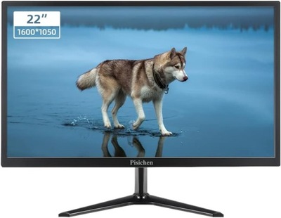 Monitor LED IPS czarny Pisichen 22'' z głośnikami