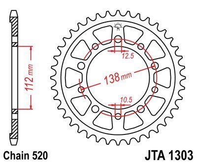 ENGRANAJE PARTE TRASERA JT 41-ZEBOW HONDA NC 700 2012-2014  