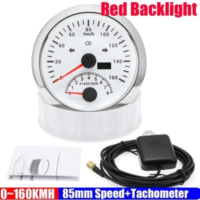 120KMH 200KMH GPS Speedometer Gauge Tachometer 8000 RPM 85mm Dual Ga~79171