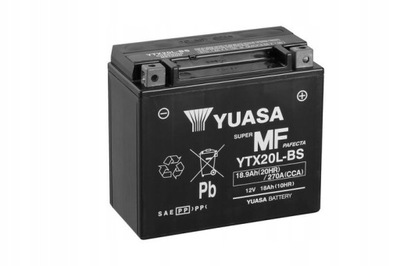 BATTERY FOR MOTORCYCLE YUASA YTX20L-BS 18.9AH 270A  