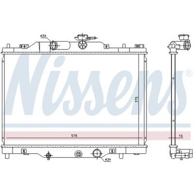 CHLODNICA, SISTEMA DE REFRIGERACIÓN DEL MOTOR NISSENS 606117  