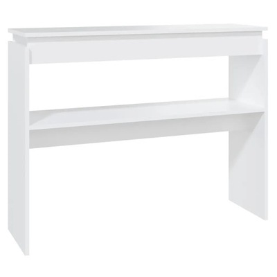 vidaXL Konzolový stolík, biely, 102x30x80 cm, drevotrieska