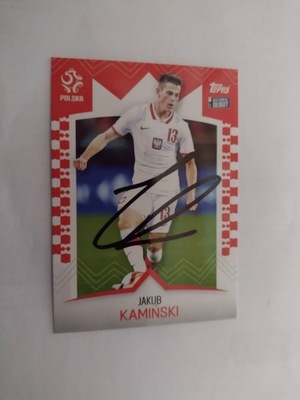 Karta topps autograf Polska Jakub Kamiński PZPN