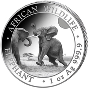 African Wildlife: Słoń Somalijski 1 oz Srebra 2024