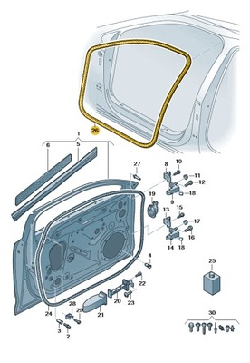 НОВІ ОРИГІНАЛЬНІ AUDI OE УЩІЛЬНЮВАЧ ДВЕРІ ВНУТРІШНЯ 8W0831721C