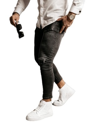 Spodnie męskie jeansowe OLAVOGA CLARK czarne - 42