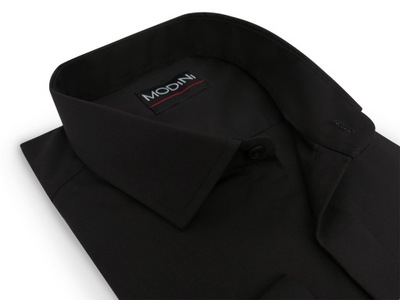 Czarna koszula męska na spinki Y51 176-182 42-SLIM