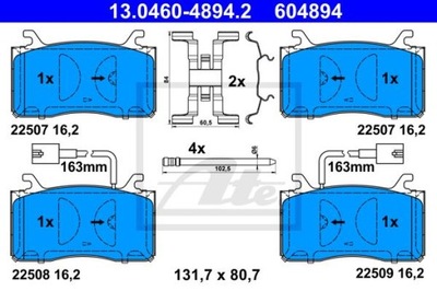 ATE 13.0460-4894.2 PADS BRAKE FRONT ALFA GIULIA/STELVIO 2,0/2,2 D 16-  