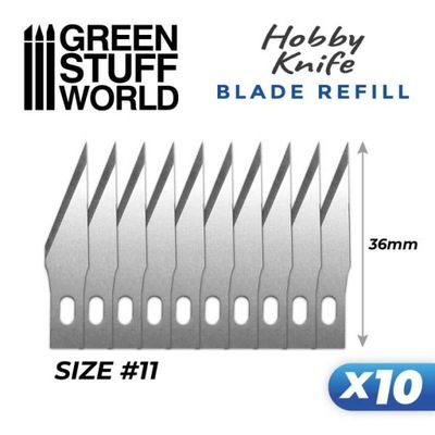 GSW 1334 Hobby Knife Blade Refill #11 [SET 10pcs] (ostrza do nożyka)
