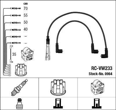 NGK 0964 ПАТРУБОК ЗАЖИГАНИЯ / ТРАБЛЕР RC-VW233 VW POLO (6N1)