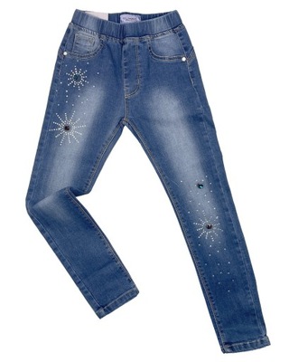 Spodnie JEANSY elastyczne STARS r 8 - 122/128 cm