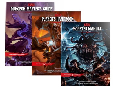 ZESTAW DND - PLAYERS HANDBOOK + DUNGEON MASTERS GUIDE + MONSTER MANUAL ENG