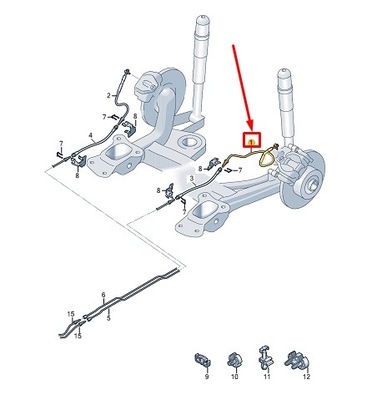 Vw caddy sb mk4 rear left brake line 5r3614749d фото №1