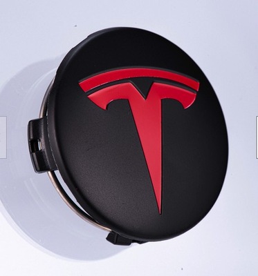 TESLA 57MM NUEVO TAPACUBOS 57 MM 4 PIEZAS CZARNO ROJO  