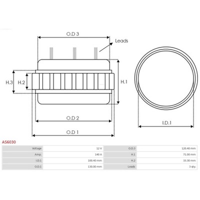 STATOR, ГЕНЕРАТОР AS-PL AS6030 фото