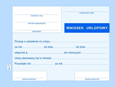 WNIOSEK URLOPOWY