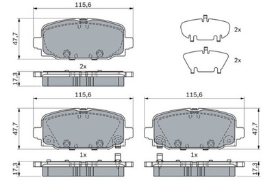 BOSCH KLOCKI HAMULCA JEEP COMPAS 17- TYŁ