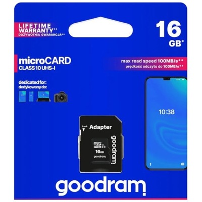 Karta pamięci microSDHC Goodram 16 GB