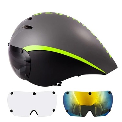 Czarne 3 soczewkiAero gogle kask rowerowy TT Triathlon szosowe kaski rowero