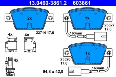 КОЛОДКИ ГАЛЬМІВНІ FIAT ЗАД BRAVO/STILO 99-14 13.0460-3861.2