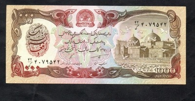 BANKNOT Afganistan -- 1000 AFGHANIS, UNC