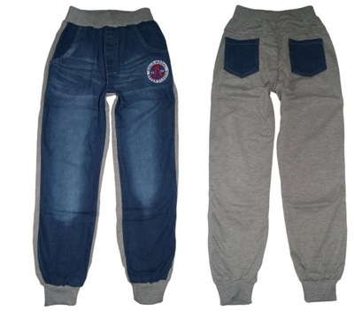 Chłopięce JOGGERY dresowe Spodnie JEANS A 140/146