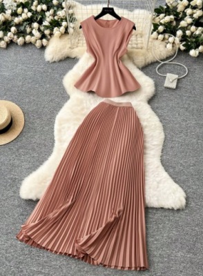 SHEIN KOMPLET BLUZKA SPÓDNICA PLISOWANA PLUS SIZE R.XXL Y546016