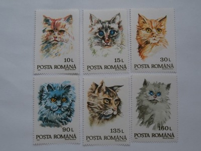 Rumunia - koty - Mi.4885-90 OPIS ! **