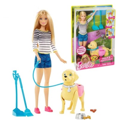 Lalka Barbie Spacer z Pieskiem Czyścioszkiem DWJ68