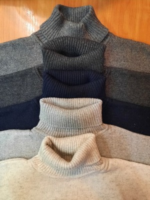 GOLF SWETER MĘSKI WEŁNIANY SZARY GRANAT BEŻ M-XXL