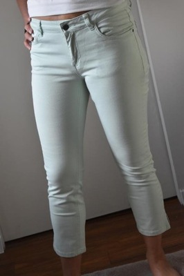 Tchibo Jeansy Jeans Spodnie Seledynowe 7/8 38 M