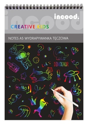 Wydrapywanka tęczowa magiczna notes zdrapywanka A5