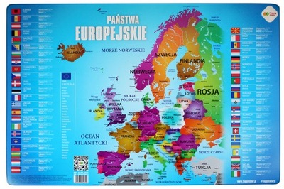 Podkład na biurko Mapa polityczna EUROPA 36,5 cm x 55 cm