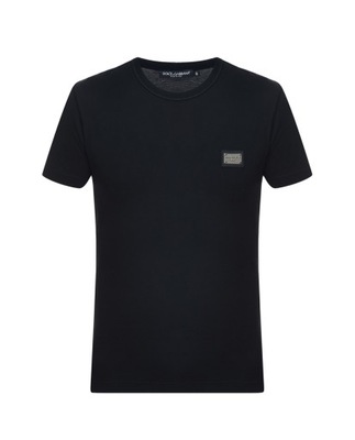 DOLCE&GABBANA luksusowy męski t-shirt BLACK Italy -50% roz. 50/L