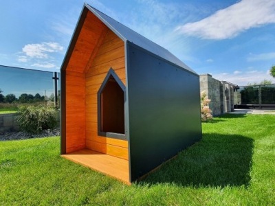 BUDA pre psa BUDY XL 10 ZATEPLENÁ, kompletne zložená PALETA Moderná Domček