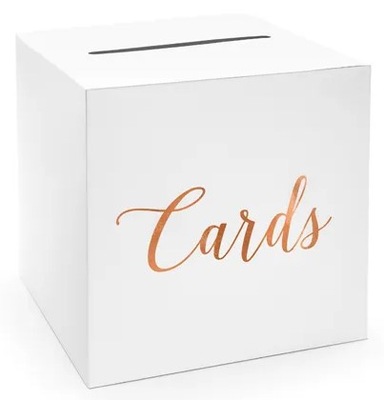 Pudełko na koperty Cards różowe złoto 24x24x24cm