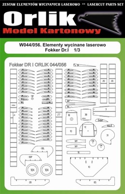 ORLIK W044/56. Wręgi wycinane do Fokker Dr I