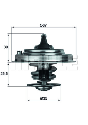 MAHLE TX 34 82D TERMOSTAT, VIDURYS AUŠINAMASIS 