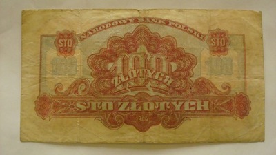 Banknot 100 złotych 1944 Obowiązkowe HE stan 4-