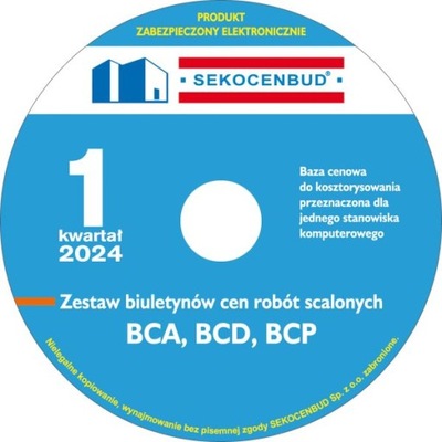 Sekocenbud Biuletyny Scalone BCA, BCD 1 kw 2024 CD