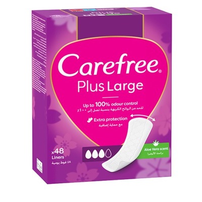 CAREFREE Plus Large wkładki higieniczne zapach aloesowy 48szt