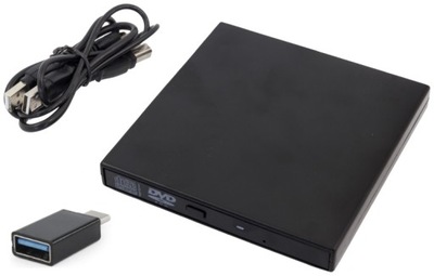 Zewnętrzny napęd DVD ROM SLIM USB +adapter USB-C