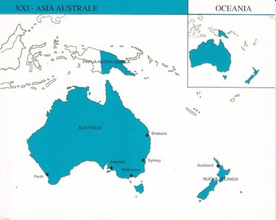 AUSTRALIA - NOWA ZELANDIA - PAPUA - MAPKA