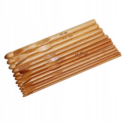 12szt. zestaw szydełek bambusowych 3mm-10mm