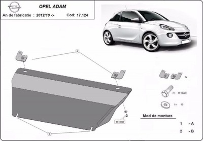 PARTE INFERIOR PROTECCIÓN DEL MOTOR OPEL ADAM 12-2019  