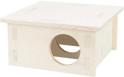 Domek dwukomorowy, dla myszy/chomików, drewno, 20 x 10 x 20 cm